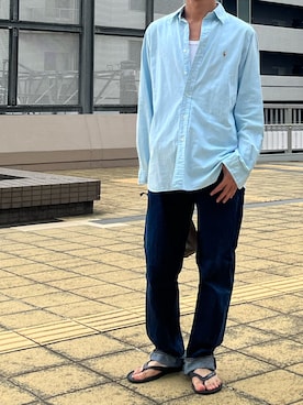 「アイテム（サンダル）」を使った、Takaさん（メンズ・171cm・20代）の秋コーディネート