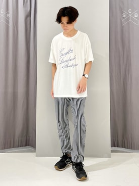 「ストライプパンツ」｜_kaitoさん（メンズ・168cm・20代）の夏コーディネート