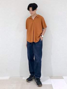 「ネイビー×キャメル」｜_kaitoさん（メンズ・168cm）の夏コーディネート