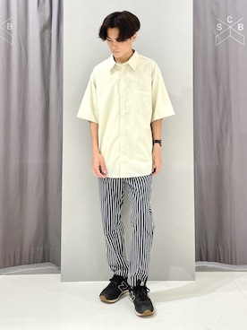 「ストライプパンツ」｜_kaitoさん（メンズ・168cm・20代）の夏コーディネート