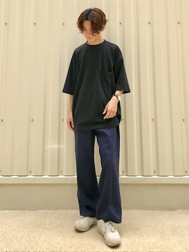 「黒Tシャツ」｜_kaitoさん（メンズ・168cm・20代）の夏コーディネート