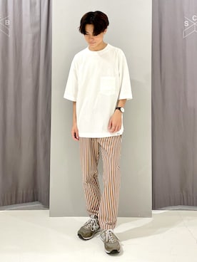 「ストライプパンツ」｜_kaitoさん（メンズ・168cm・20代）の夏コーディネート