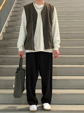 「ジャーマントレーナー」｜「アイテム（セットアップ）」を使った、komさん（メンズ・175cm）の秋コーディネート