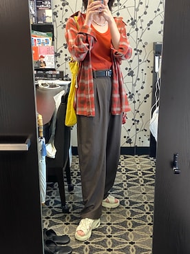 「しまむら（シマムラ）のアイテム（シャツ/ブラウス）」を使った、ハンナさん（レディース・158cm）の夏コーディネート