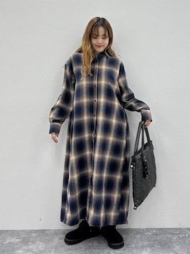 「アイテム（シャツワンピース）」を使った、Ayaさん（レディース・152cm）の秋コーディネート