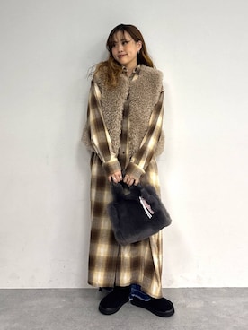「アイテム（シャツワンピース）」を使った、Ayaさん（レディース・152cm・20代）の秋コーディネート