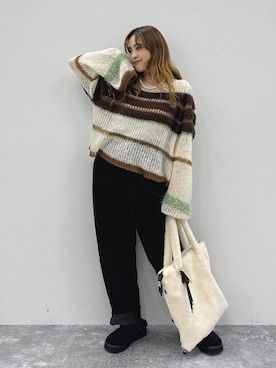 「アイテム（スリッポン）」を使った、Ayaさん（レディース・152cm・20代）の秋コーディネート