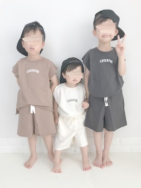 「3BOYS」｜ぽん‪‪☺︎‬さん（キッズ・100cm）の夏コーディネート