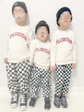 「3BOYS」｜ぽん‪‪☺︎‬さん（キッズ・100cm）の冬コーディネート