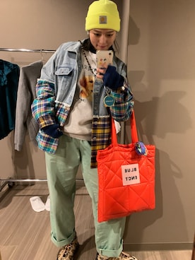 「カラー×コーデ」｜「アイテム（デニムジャケット）」を使った、なつきさん（レディース・163cm）の秋コーディネート