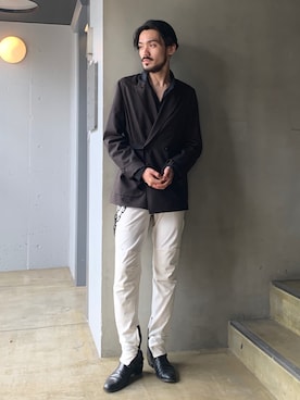 「SUNSEA（サンシー）のアイテム（ジャケット/アウター）」を使った、WARE-mo-KOU_aokiさん（メンズ・178cm）の春コーディネート
