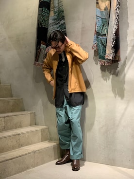 「TUKI（ツキ）のアイテム」を使った、WARE-mo-KOU_aokiさん（メンズ・178cm）の春コーディネート