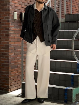 「LEMAIRE（ルメール）のアイテム（ジャケット/アウター）」を使った、WARE-mo-KOU_aokiさん（メンズ・178cm）の春コーディネート
