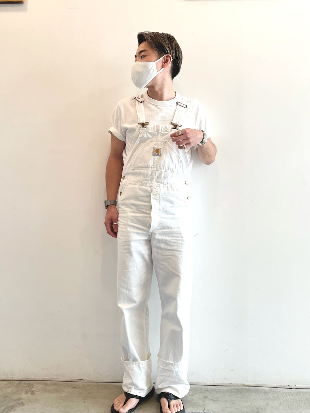 美品　Carhartt ホワイト オーバーオール carhartt - オーバーオールの通販 by naya's shop｜カーハート