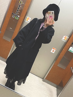 「HARE（ハレ）のアイテム（その他アウター）」を使った、みーぬさん（レディース・161cm）の冬コーディネート