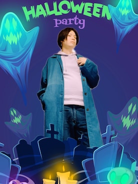 「no brand（ノーブランド）のアイテム（チェスターコート）」を使った、minoさん（メンズ・178cm）の秋コーディネート