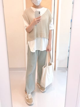 「SLURR（スラ―）のアイテム」を使った、さえさん（レディース・162cm）の春コーディネート