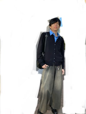 「アイテム（カーディガン/ボレロ）」を使った、西鼠さん（メンズ・161cm）の秋コーディネート
