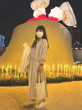 「アイテム（デジタル腕時計、ピンク系）」を使った、Irisさん（レディース・156cm）の冬コーディネート