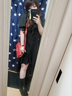 「アイテム（アナログ腕時計、レッド系）」を使った、ゆきさん（レディース・154cm）の春コーディネート