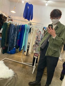 「高円寺」｜「アイテム（オールインワン・サロペット）」を使った、すなぎもさん（メンズ・173cm）の冬コーディネート