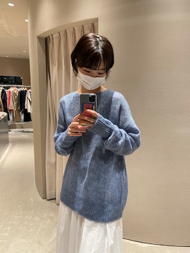 「SHENERY（シーナリー）のアイテム（ニット/セーター、ブルー系）」を使った、a i k aさん（レディース・167cm）の秋コーディネート