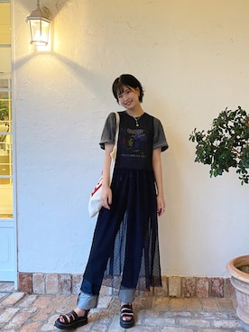 「GOOD ROCK SPEED（グッドロックスピード）のアイテム（Tシャツ/カットソー、グレー系）」を使った、a i k aさん（レディース・167cm）の秋コーディネート