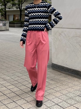 「SHENERY（シーナリー）のアイテム（パンツ、ピンク系）」を使った、a i k aさん（レディース・167cm）の冬コーディネート