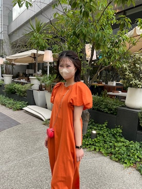 「SHENERY（シーナリー）のアイテム（ワンピース/ドレス、オレンジ系）」を使った、a i k aさん（レディース・167cm）の夏コーディネート