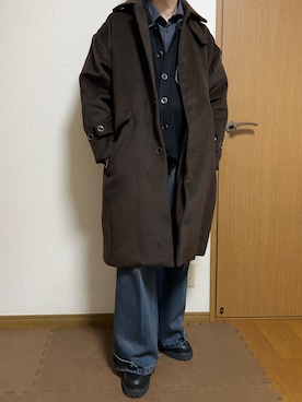 「アイテム（ステンカラーコート）」を使った、たけちゃんさん（メンズ・167cm）の秋コーディネート