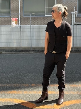 「アイテム（ベスト）」を使った、YKさん（メンズ・175cm）の秋コーディネート