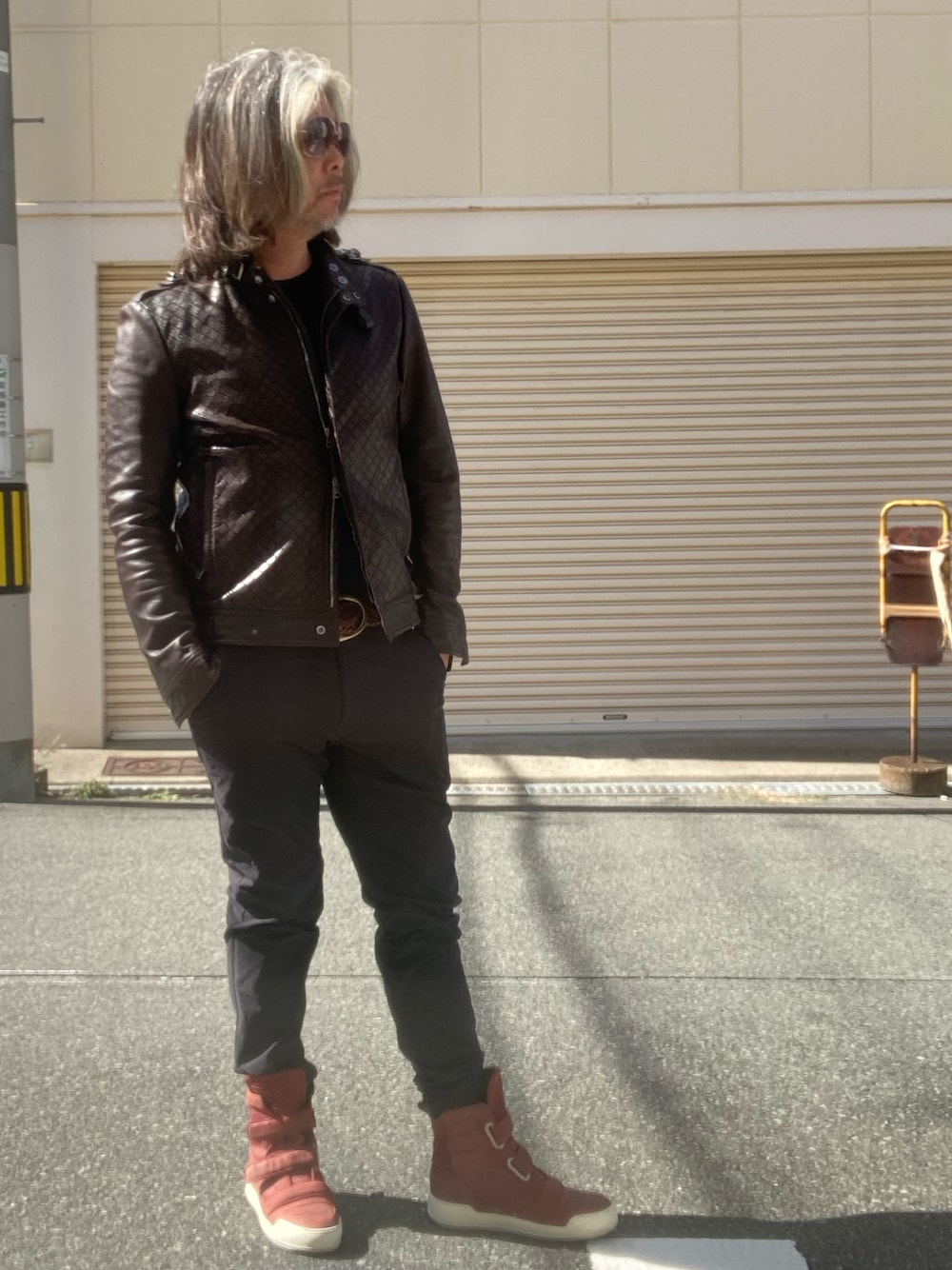 【つきのわんこ】GUCCI シングルライダースジャケット ブラウン つきのわんこ】GUCCI シングルライダースジャケット ブラウン GUCCI