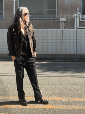 「アイテム（ライダースジャケット）」を使った、YKさん（メンズ・175cm・50代）の秋コーディネート