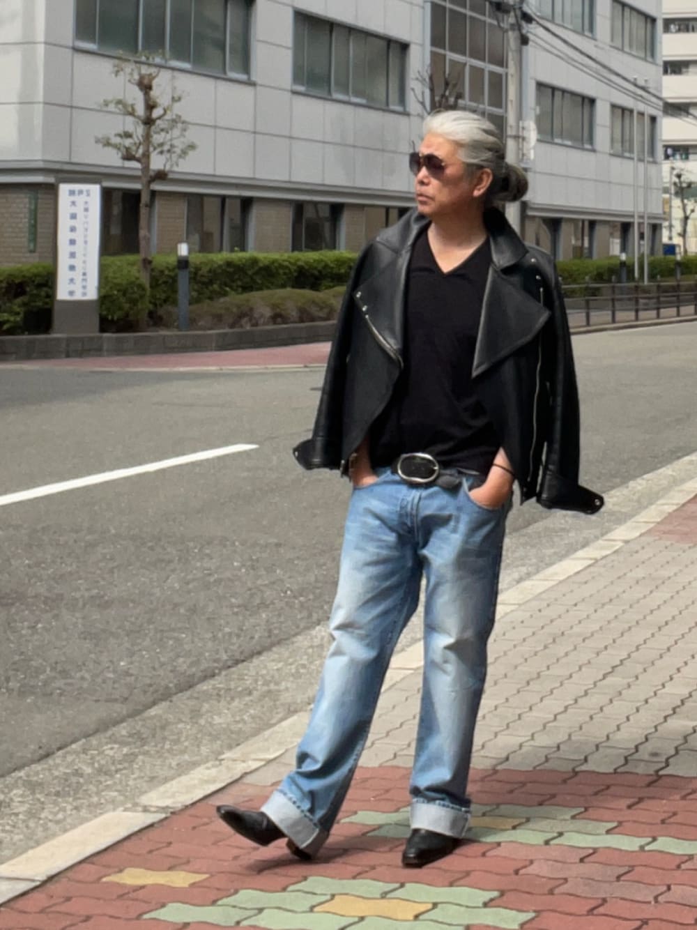 Dior homme コットン　ライダースジャケット　シャツ Dior hommeのライダースジャケットを使った人気ファッション