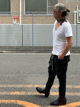 「アイテム（ストール/ショール）」を使った、YKさん（メンズ・175cm）の秋コーディネート
