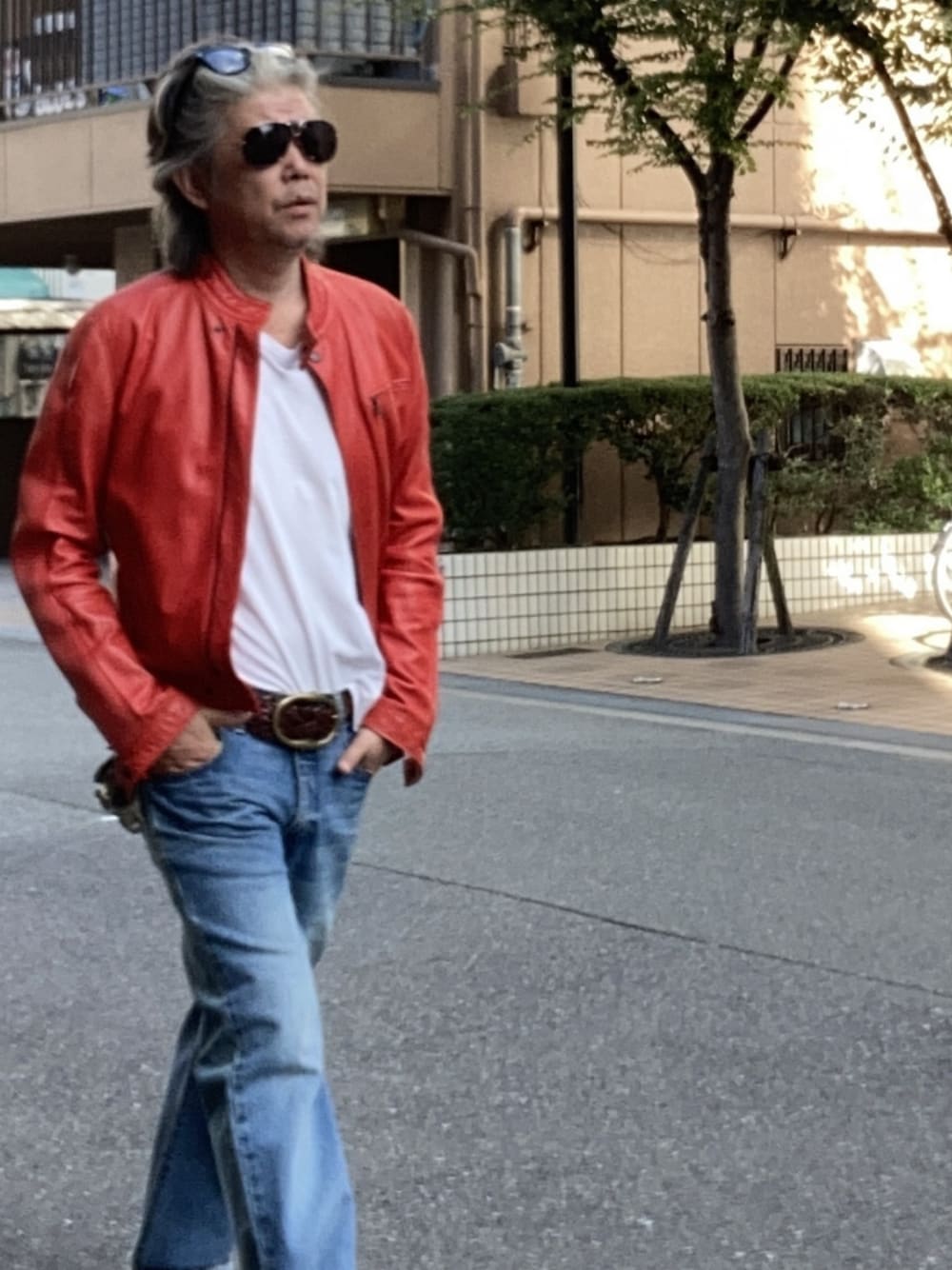 Yves Saint Laurent rive gaucheのライダースジャケットを使った