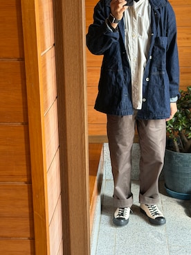 「MHL.（エムエイチエル）のアイテム（スニーカー）」を使った、J1869さん（メンズ・164cm）の春コーディネート