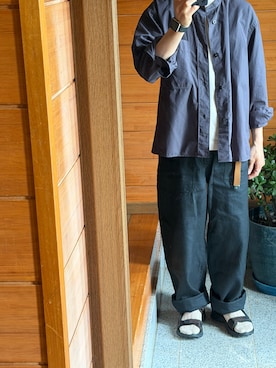 「MHL.（エムエイチエル）のアイテム」を使った、J1869さん（メンズ・164cm）の春コーディネート