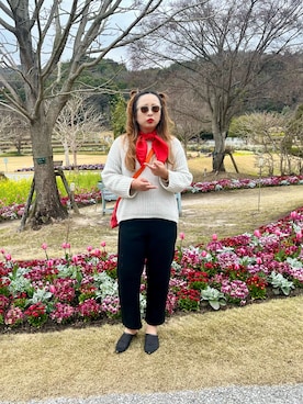 「coca（coca）（コカ）のアイテム（パンツ）」を使った、光恵さん（レディース・169cm）の春コーディネート