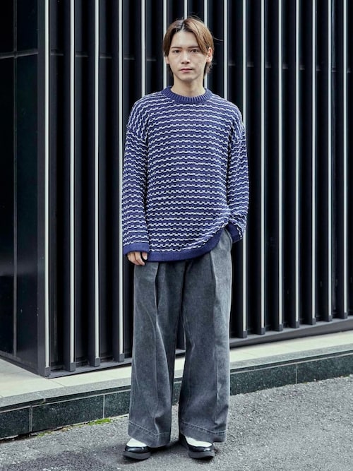 PERLYGATES ブルーセーター poora｜Low gauge Turtle-neck プルオーバー - AIDA general