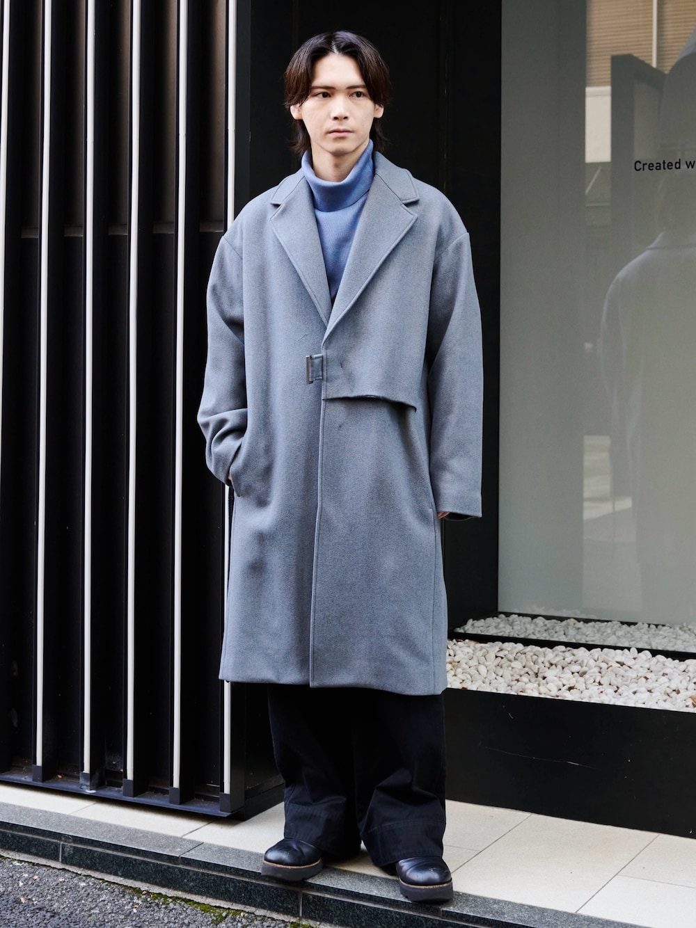 PUBLIC TOKYO カシミアベルテッドオーバーチェスターコート PUBLIC TOKYO（パブリックトウキョウ）の「カシミアベルテッド