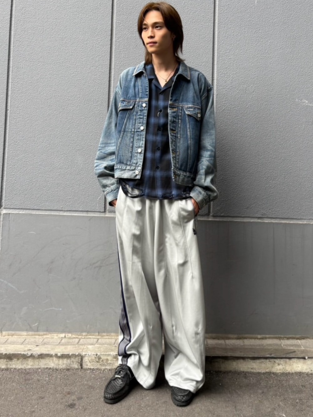 needles デニムジャケット M 刺繍 蝶 Needles 蝶刺繍 デニムジャケット