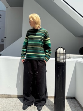 「アイテム（ニット/セーター）」を使った、蓮さん（メンズ・183cm）の夏コーディネート