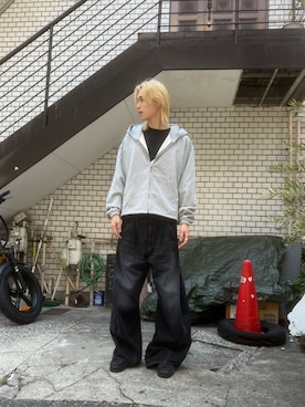 「アイテム（パーカー）」を使った、蓮さん（メンズ・183cm）の夏コーディネート