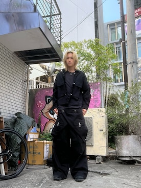 「DANKE SCHON（ダンケシェーン）のアイテム（ジャケット/アウター）」を使った、蓮さん（メンズ・183cm）の夏コーディネート
