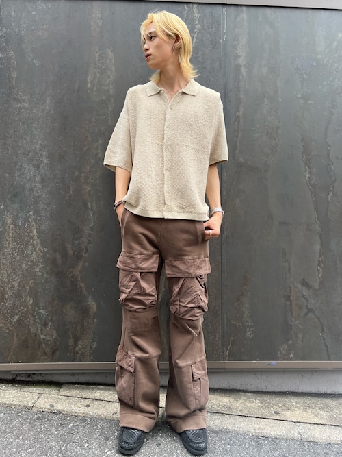 ブラウス シャツ WHITELAND/ホワイトランド/KNIT SS SHIRT レディース メンズ WHITELAND/ホワイトランド/KNIT S/S SHIRT（シャツ/ブラウス