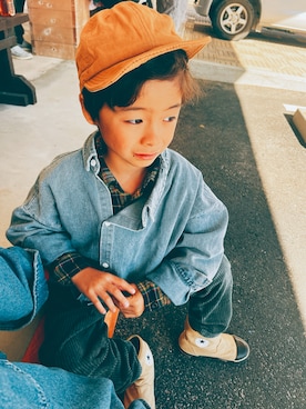 「アイテム（ブーツ）」を使った、KAI ⠒̫⃝CHIさん（キッズ・120cm）の秋コーディネート