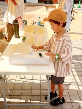 「アイテム（シャツ/ブラウス）」を使った、KAI ⠒̫⃝CHIさん（キッズ・120cm）の夏コーディネート