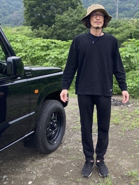 「CAMBIO（カンビオ）のアイテム（Tシャツ/カットソー）」を使った、だんちょーさん（メンズ・175cm）の夏コーディネート