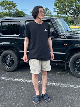 「THE NORTH FACE（ザノースフェイス）のアイテム」を使った、だんちょーさん（メンズ・175cm）の夏コーディネート